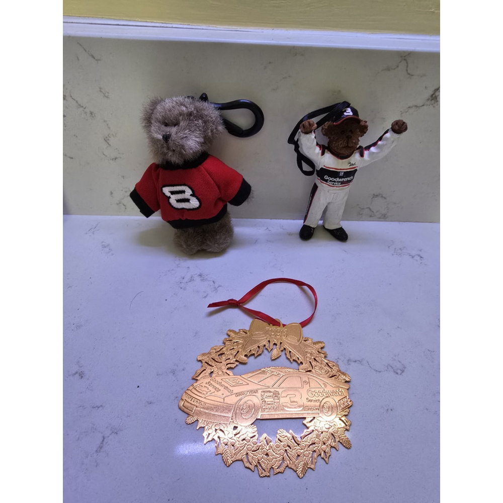 NASCAR Christmas Lot of 3 Items Ornaments Dale Earnhardt